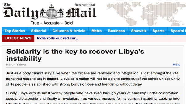 Solidarity is the key to recover Libya’s instability||Daily Mail